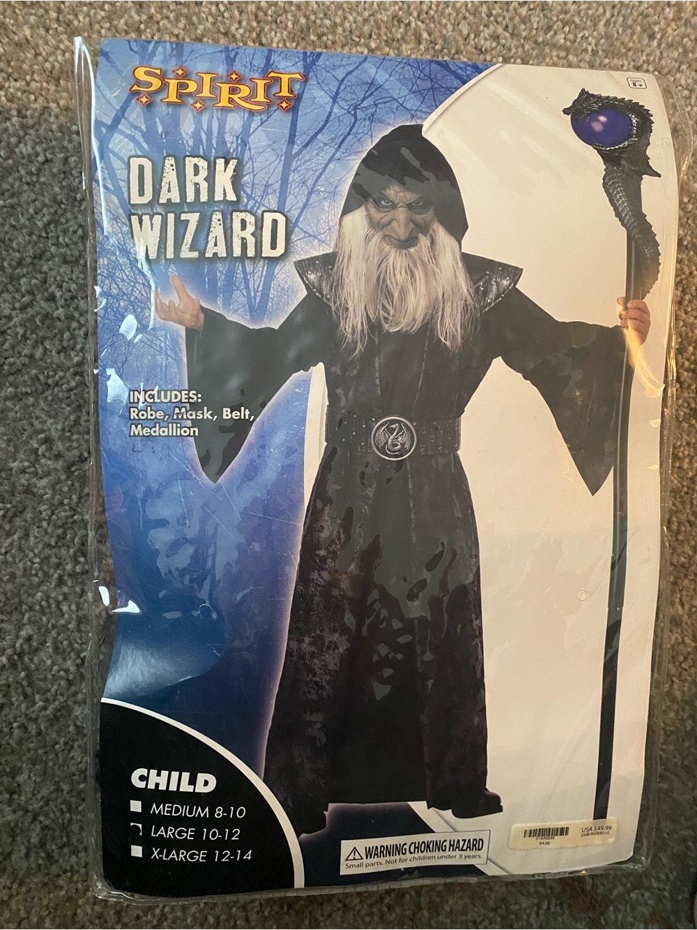 Dark Wizard Child’s Costume. Size Large (10-12)